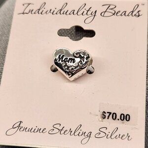 NWT Individuality Beads Mom Sterling Silver Charm